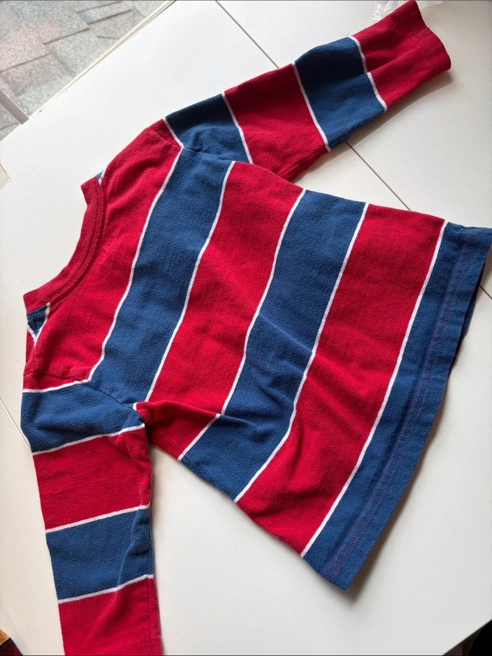 GAP Red and Blue Striped Short Sleeve Tee